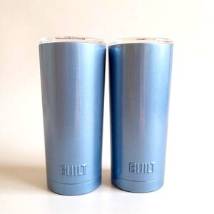 New, never used, Built Brand Stainless Steel Arctic Blue Tumbler Set (2)